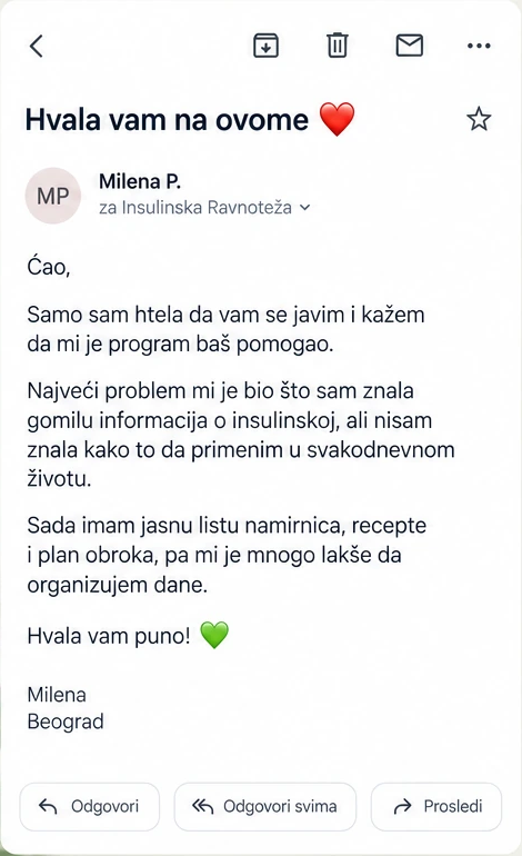 Email recenzija Milene iz Beograda